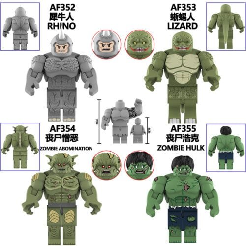 Marvel Hulk Rhino Minifigures AF352-355